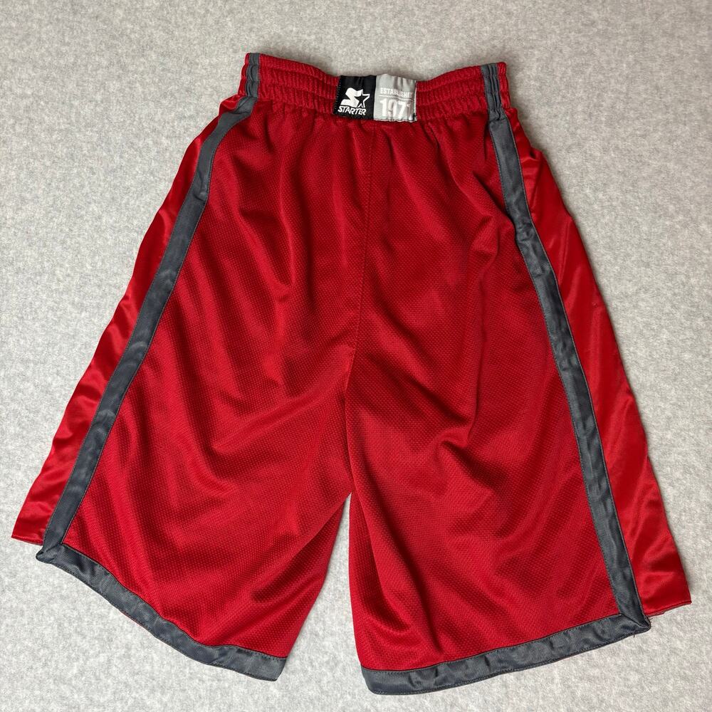 Vintage 90s Y2K Starter Men's Red/Gray Basketball Athletic Shorts - Size S